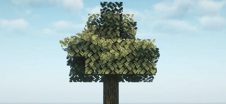 Cubic Leaves تنها یک تکسچر برگ را به هر بلوک برگ اضافه می‌کند.